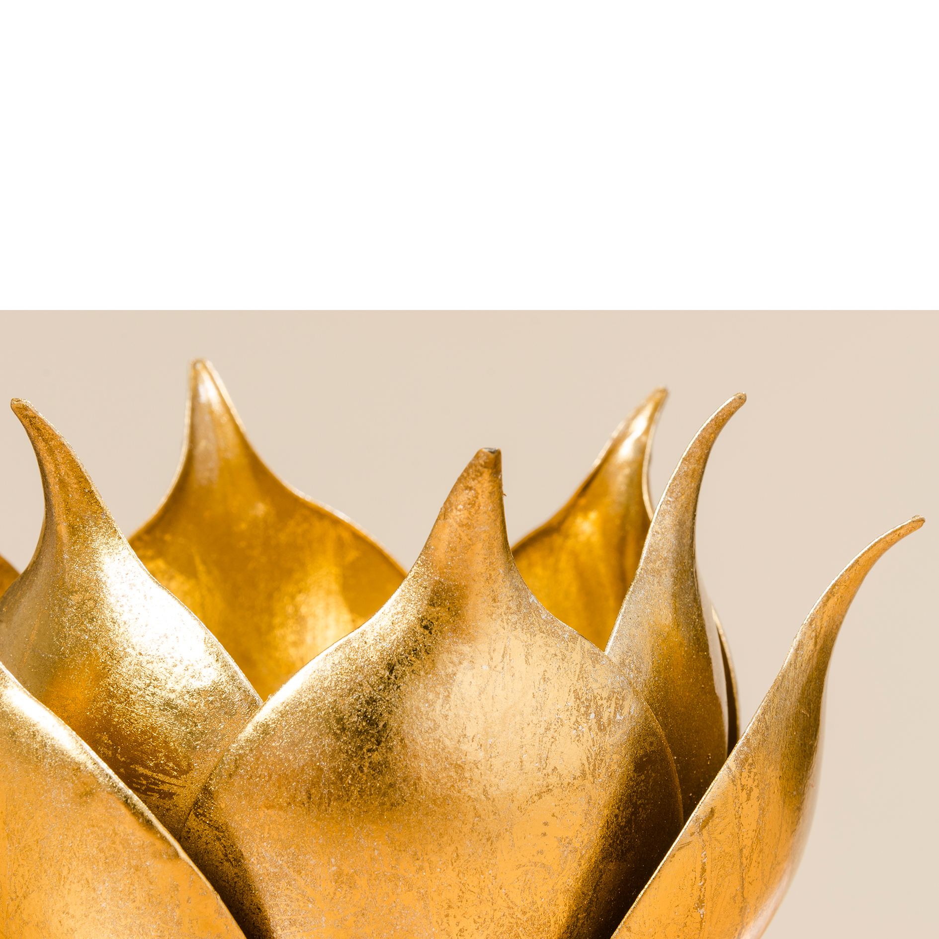 Windlicht - gold - Blumenform - Ø 20 cm