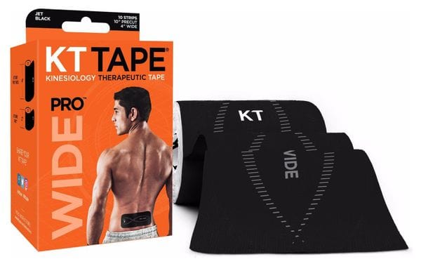 Bande prédécoupée KT TAPE PRO Wide (Large) Noir 10 bandes
