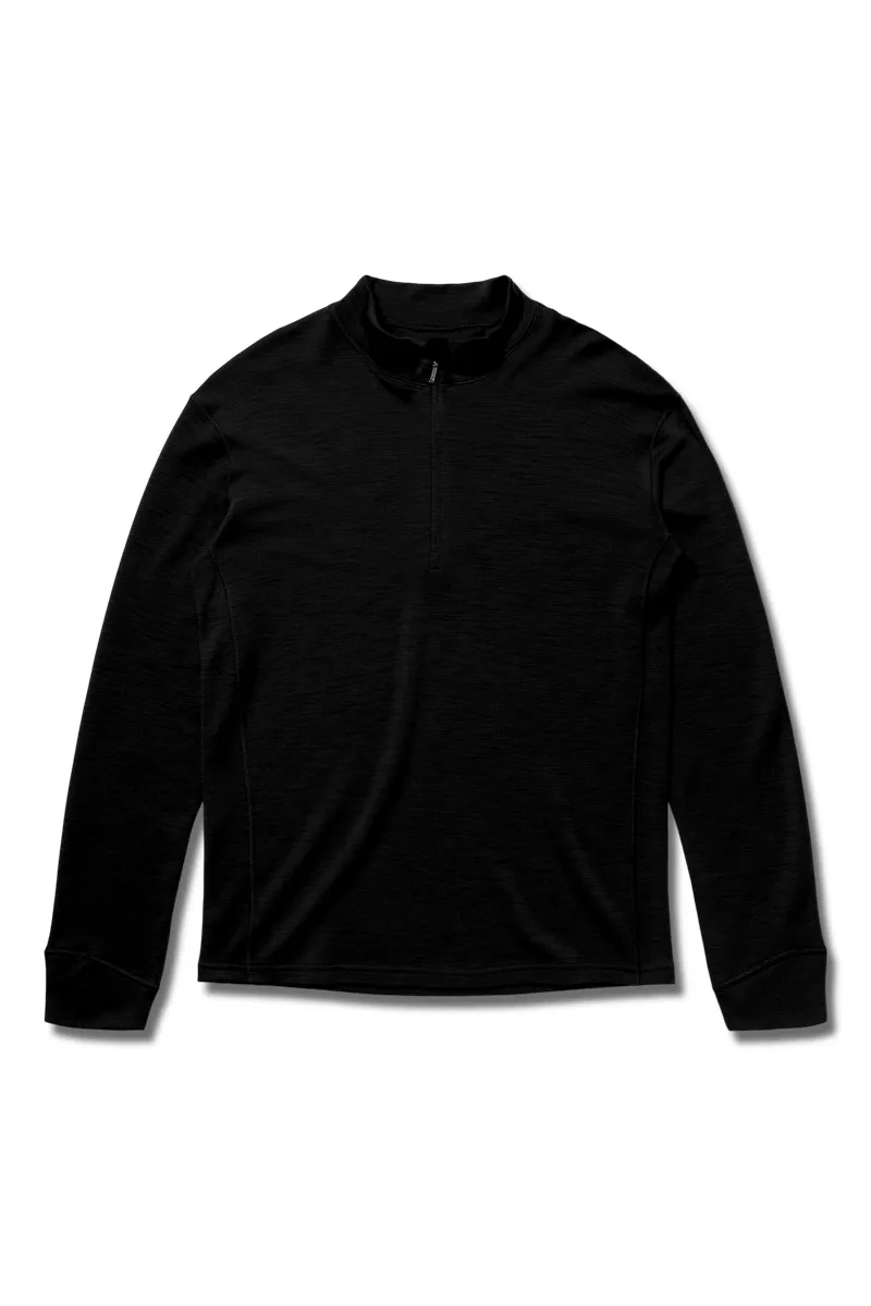 Panos Emporio Pe Wool Bamboo Half Zip Sweater Black