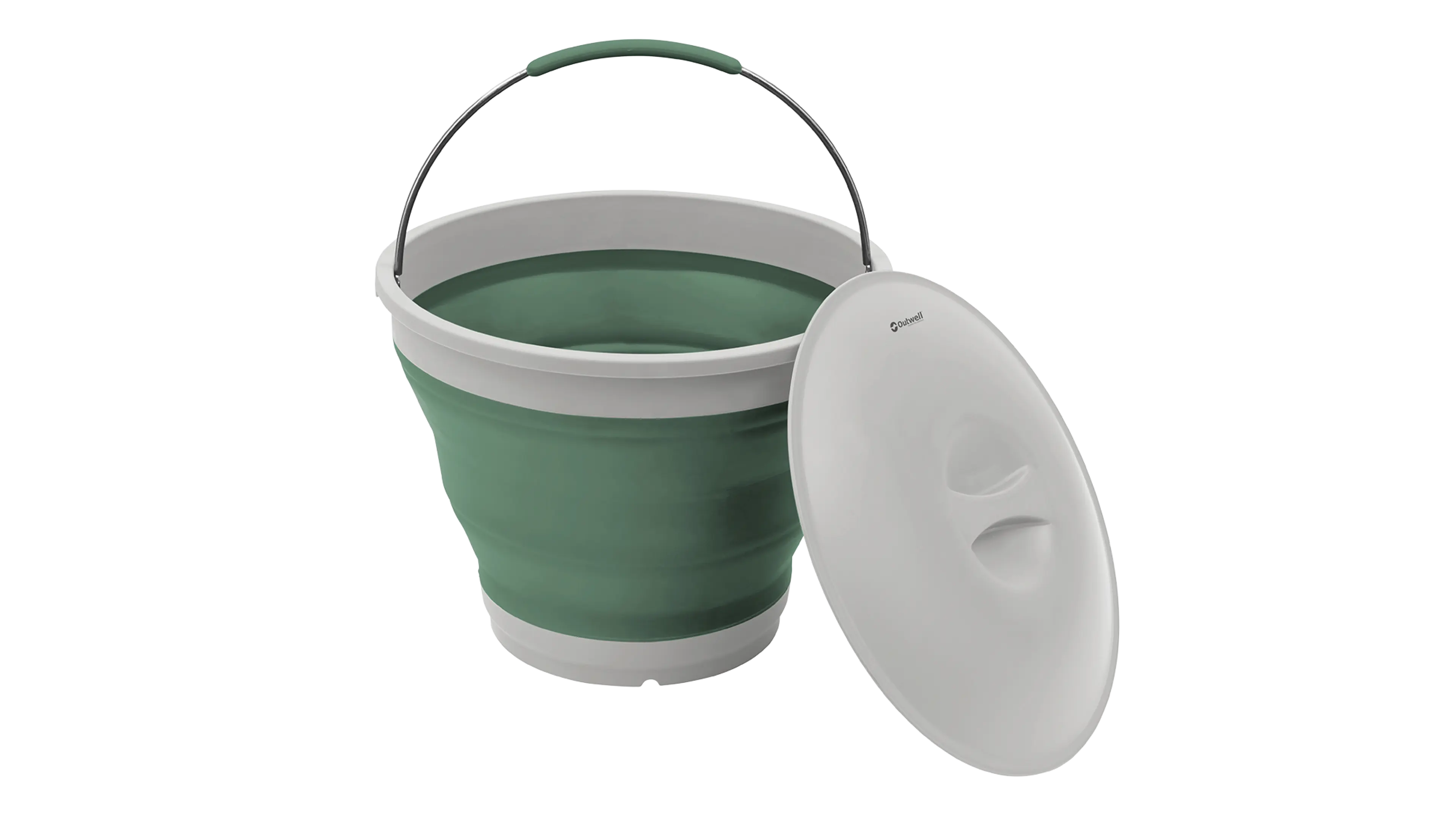 Collaps runder Eimer mit Deckel Shadow Green