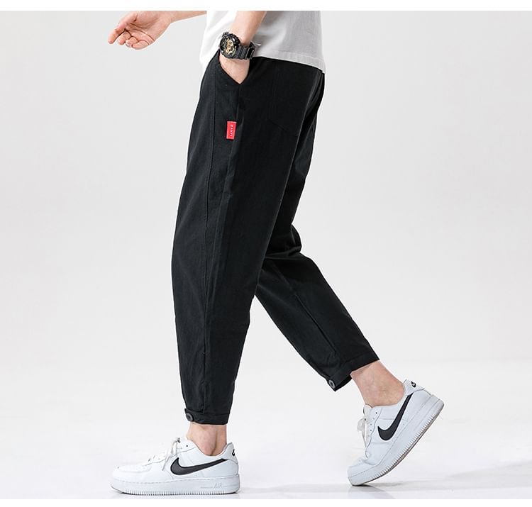 YIKES - Effen cropped harembroek met trekkoordtaille