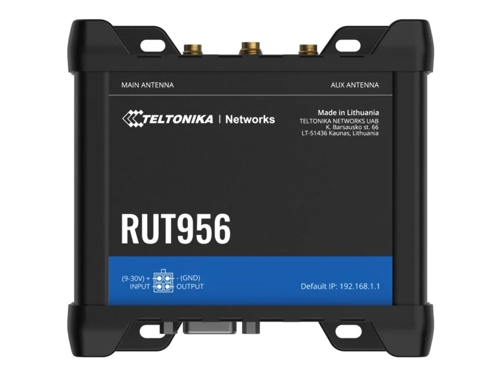Teltonika RUT956 - Trådløs router - WWAN - 3-ports-switch - Wi-Fi - 2,4 GHz - 3G, 4G, 2G - DIN monterbar på skinne