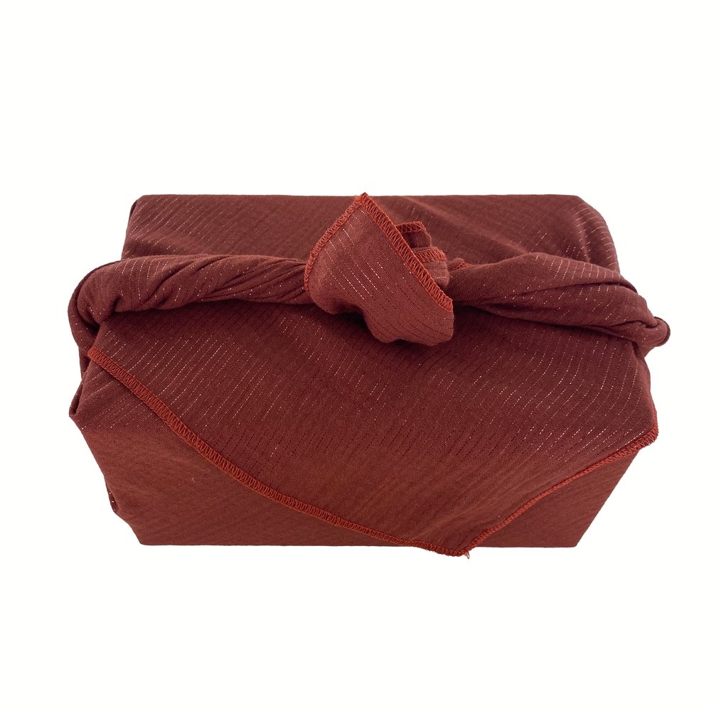 Furoshiki Grand 73 X 73 Cm Gaze Lurex Terracotta