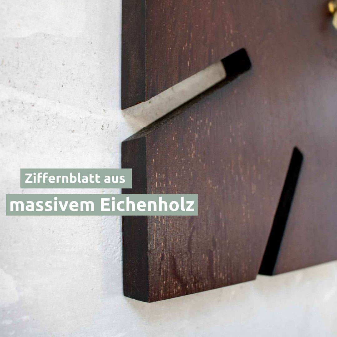 holz4home® Wanduhr „Sunshine XL“ aus Eichenholz