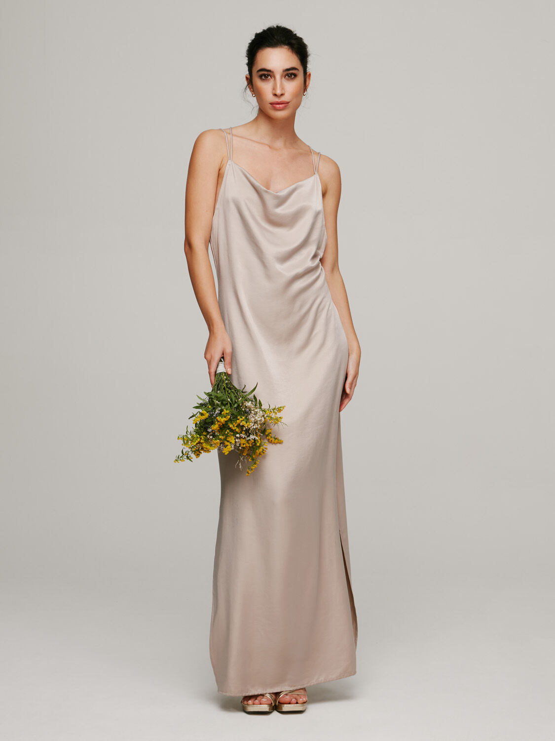 Vestido slip com costas cruzadas - Branco