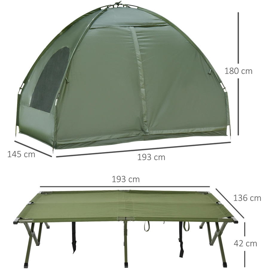 Outsunny Campingbett 4 in 1 Set grün