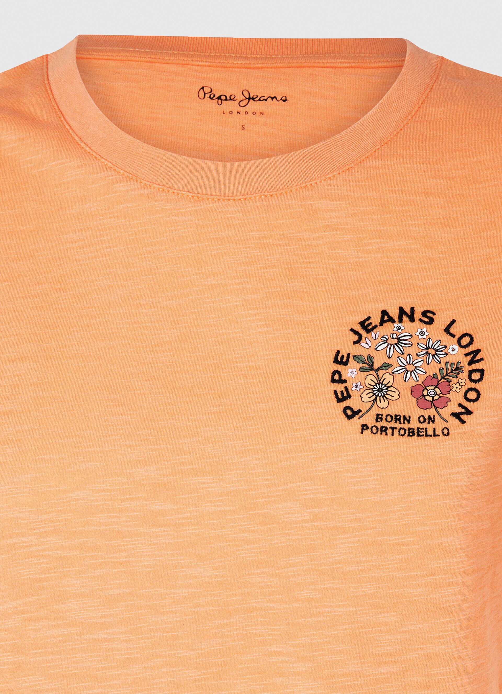 Camiseta com logo estampado - pêssego e laranja