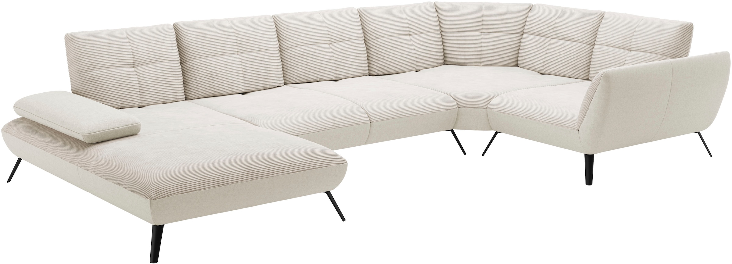 PLACES OF STYLE Wohnlandschaft »Mikado U-Form« inkl. Sitztiefenverstellung und Armteilverstellung