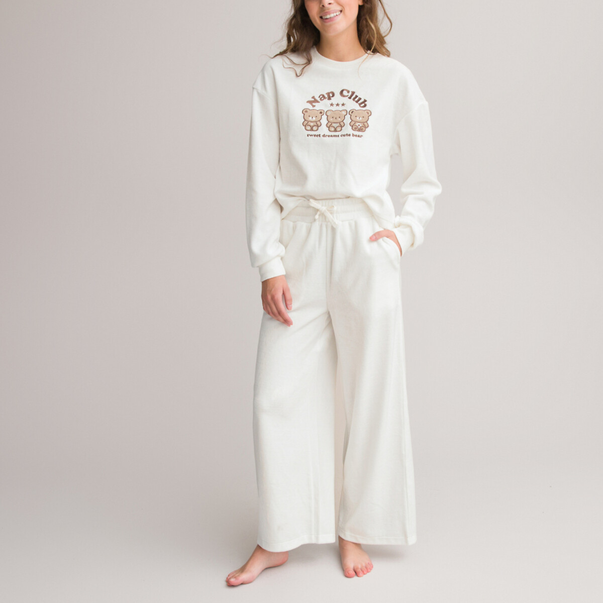 COLEÇÕES LA REDOUTE<br>Pijamas de veludo, motivos de ursinhos