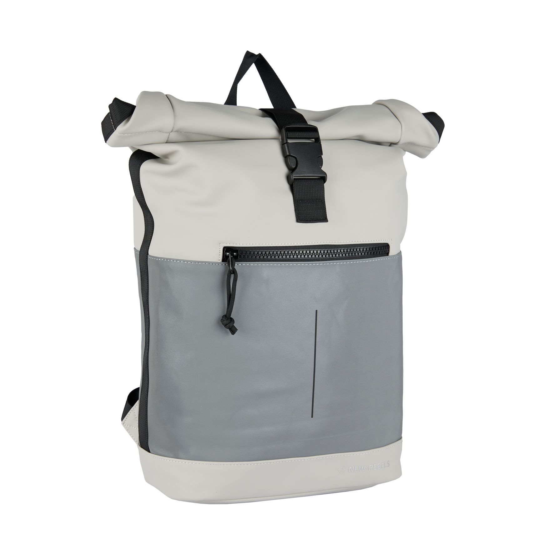 New Rebels Bowie New York Rolltop Backpack Reflective Part Light Grey