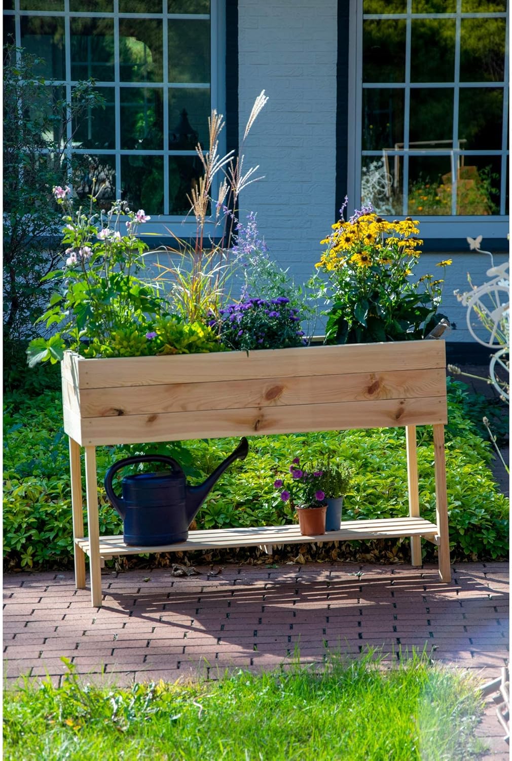 dobar® 58175FSCe breites Hochbeet XL aus Holz |Erhöhtes Gemüsebeet | Kräuterbeet aus Holz | Pflanzkasten für Balkon/Garten/Terrasse | Salatbeet für die Anzucht | 117 x 40 x 78 cm | Natur