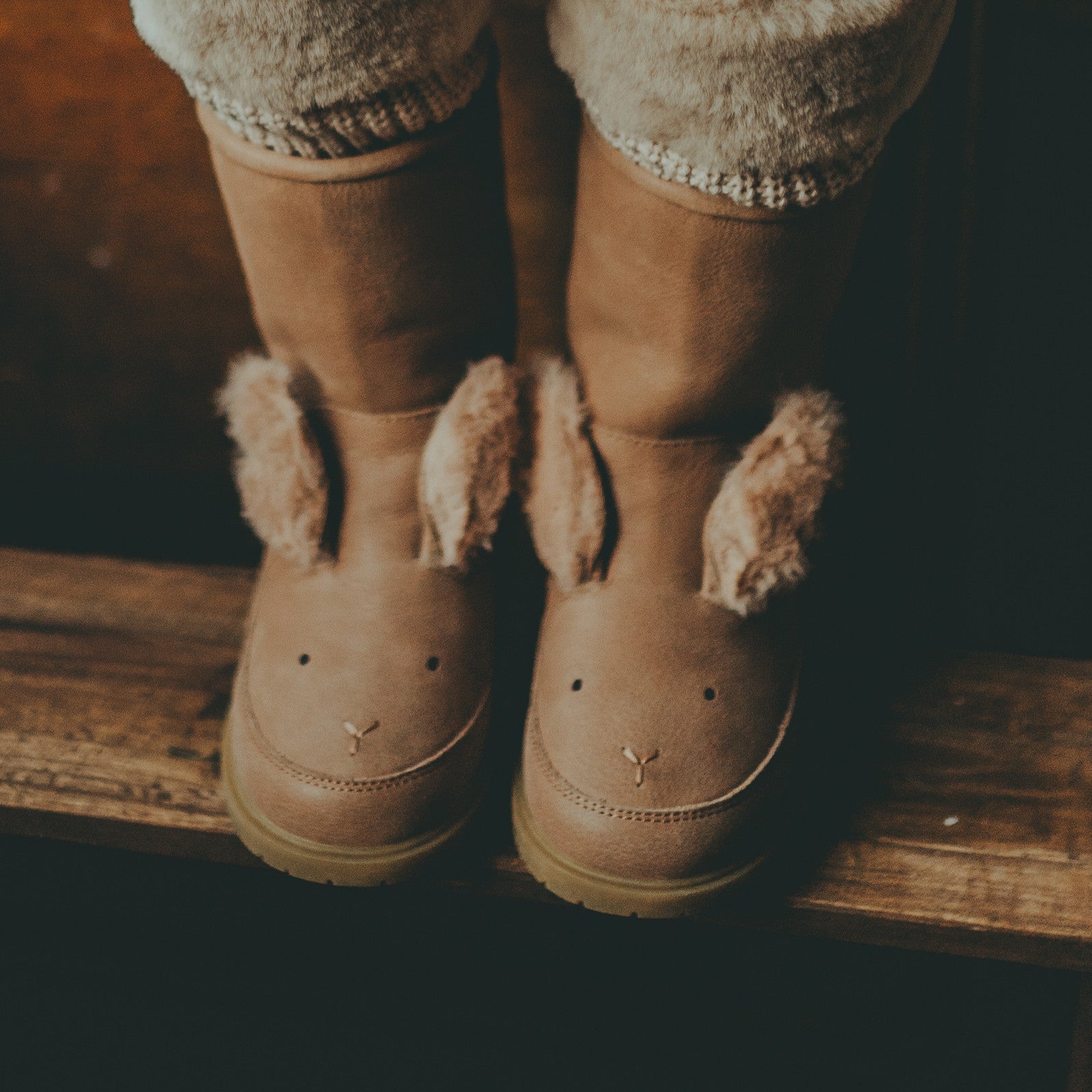 Stiefel Wadudu Fluffy Bunny Hazelnut Leather