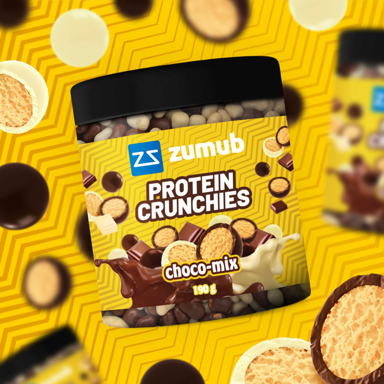Zumub Protein Crunchies Chocolate Amargo 190 gramas