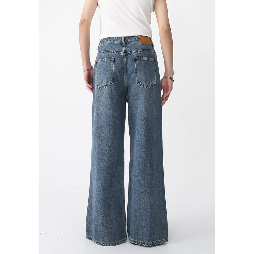 FAERIS - Hoge taille wijde jeans
