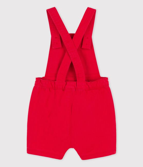 Salopette courte en denim coloré bébé