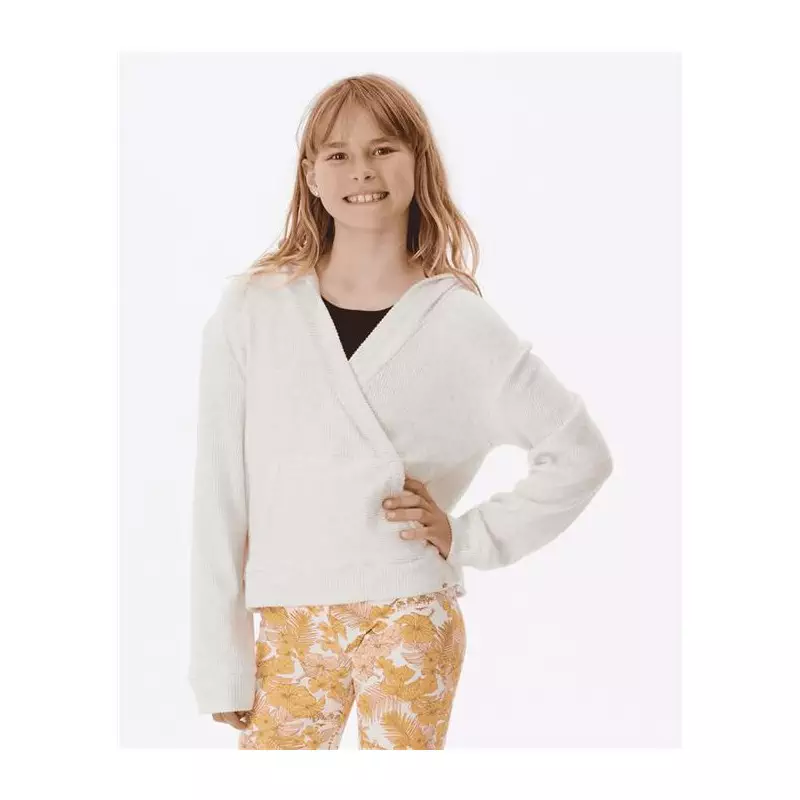 Sweat junior RIPCURL Cosy V Neck Hood -Girl Off White