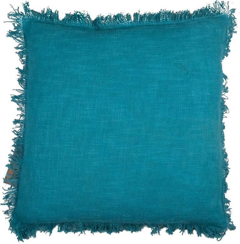 Linen & More sierkussen Lioni blauw 45 x 45 x 8 cm