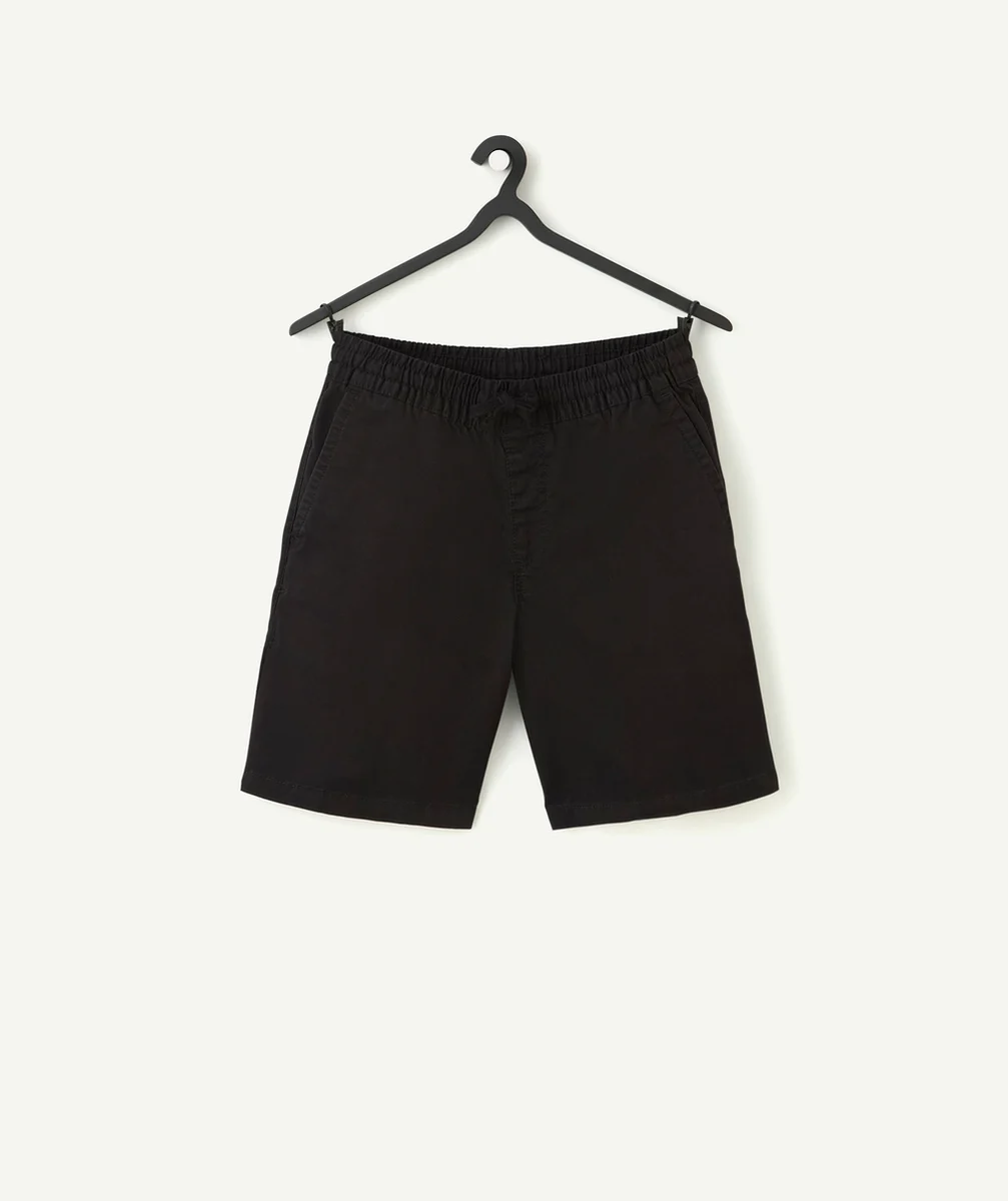 VANSSHORT GARÇON NOIR ÉLASTIQUÉ