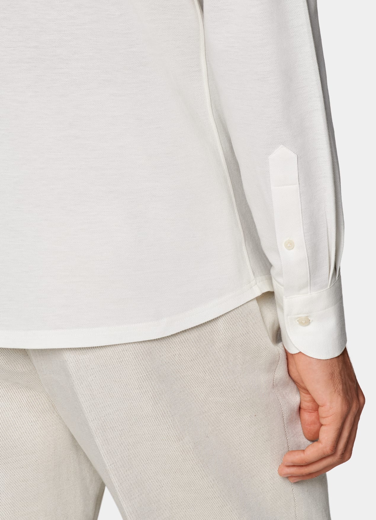 Chemise coupe très ajustée blanc cassé