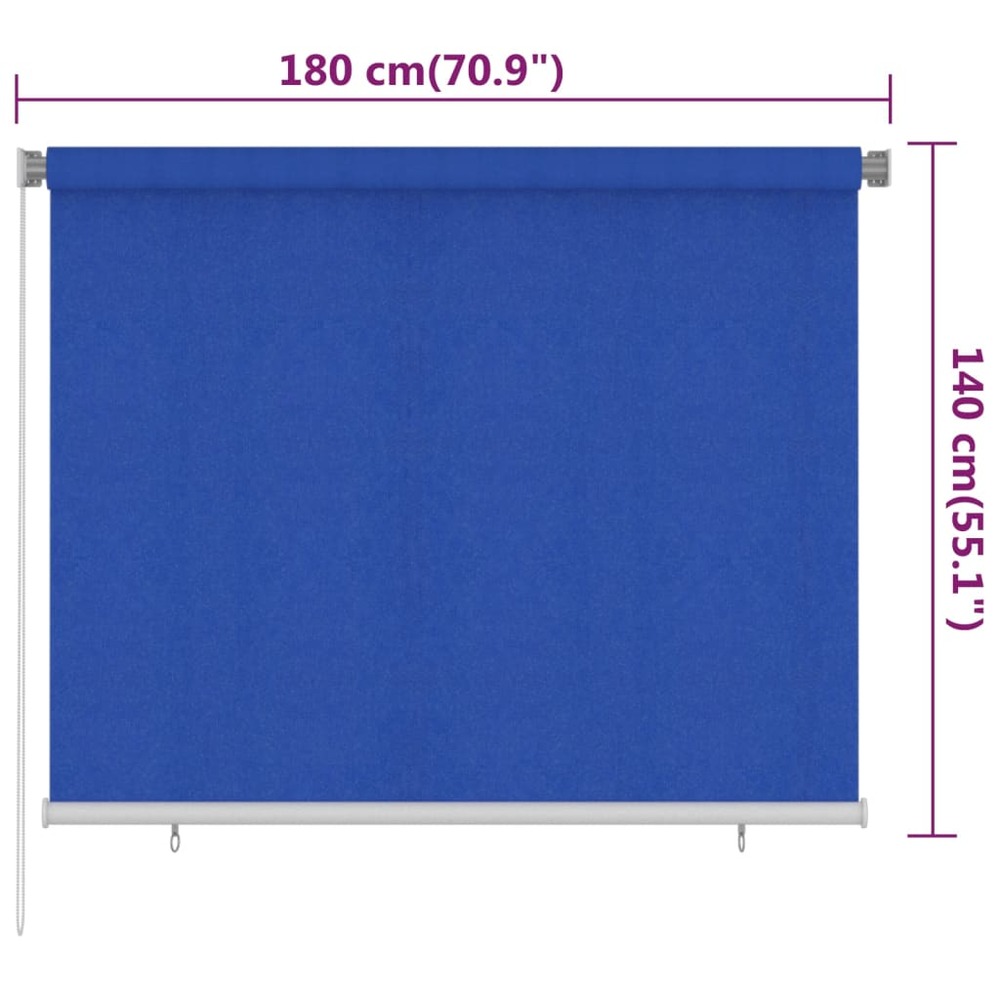 Store roulant d'extérieur 180x140 cm bleu pehd