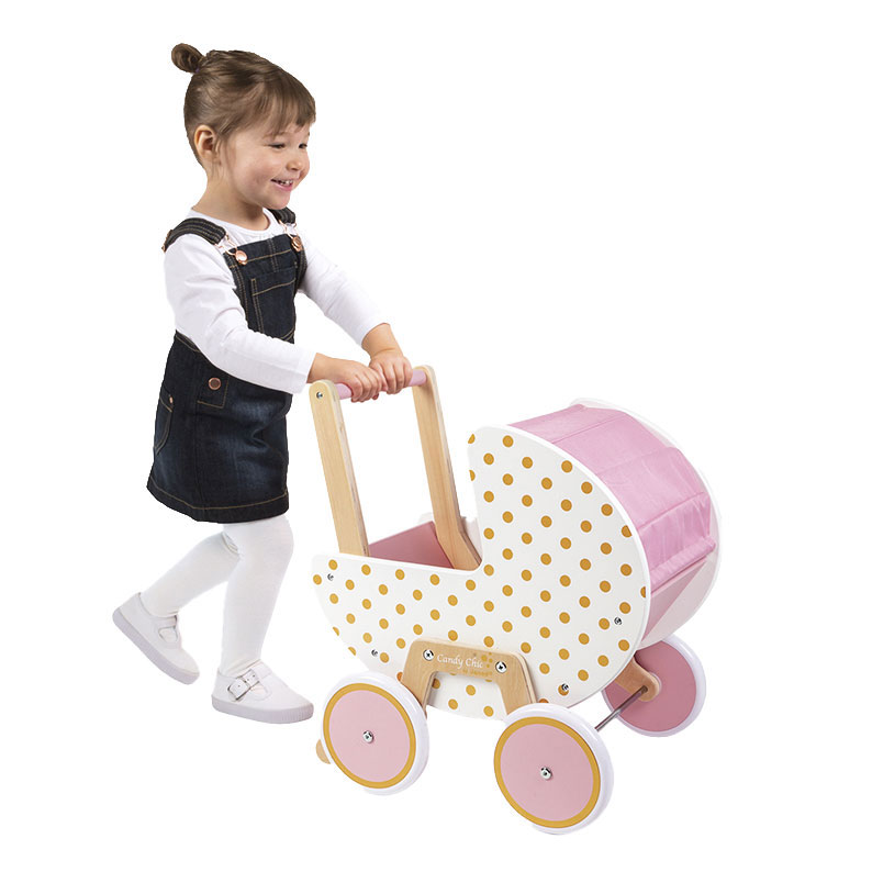 Janod Candy Chic -Houten Poppenwagen