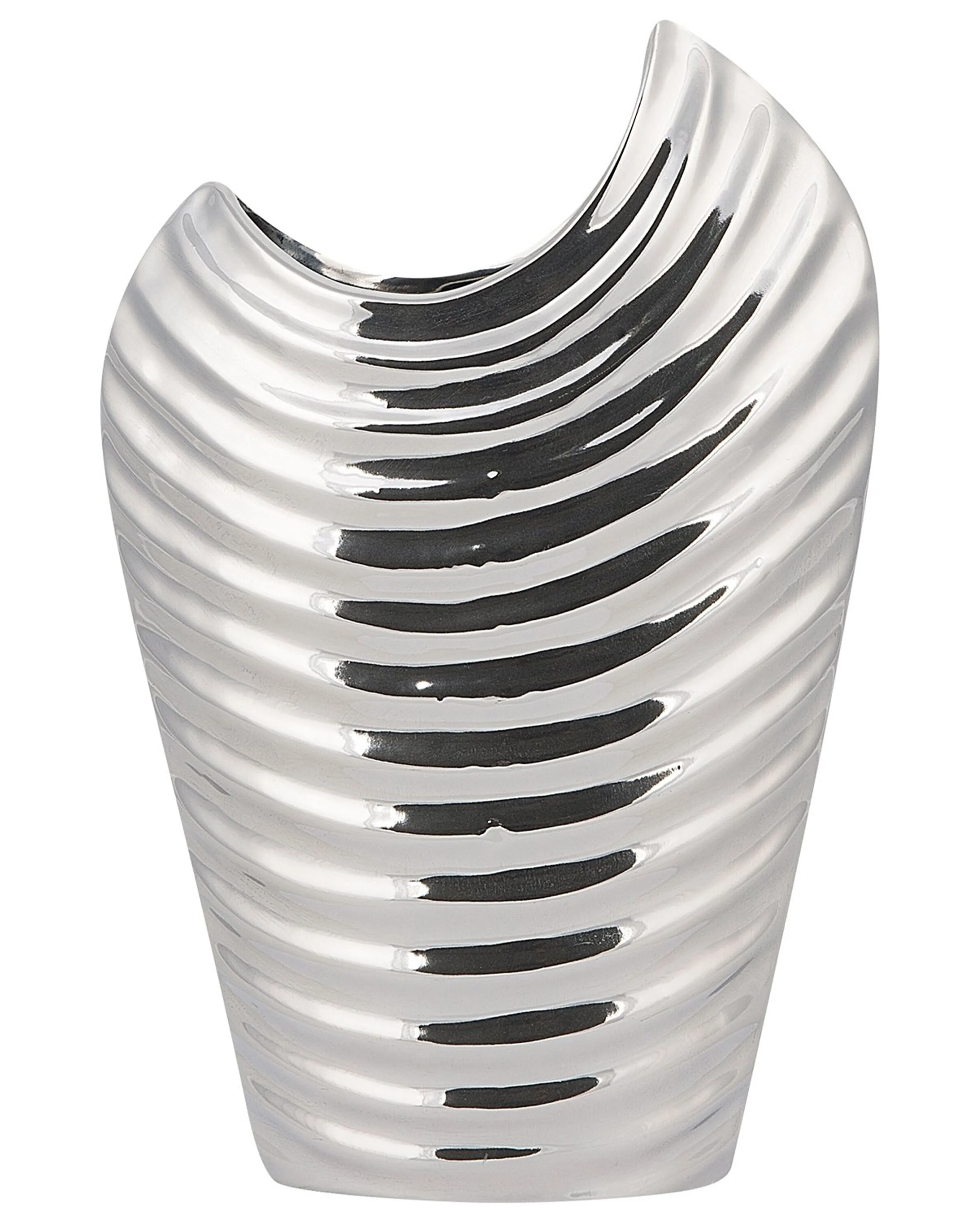 Decoratieve vaas ECETRA Steengoed 26 cm Zilver