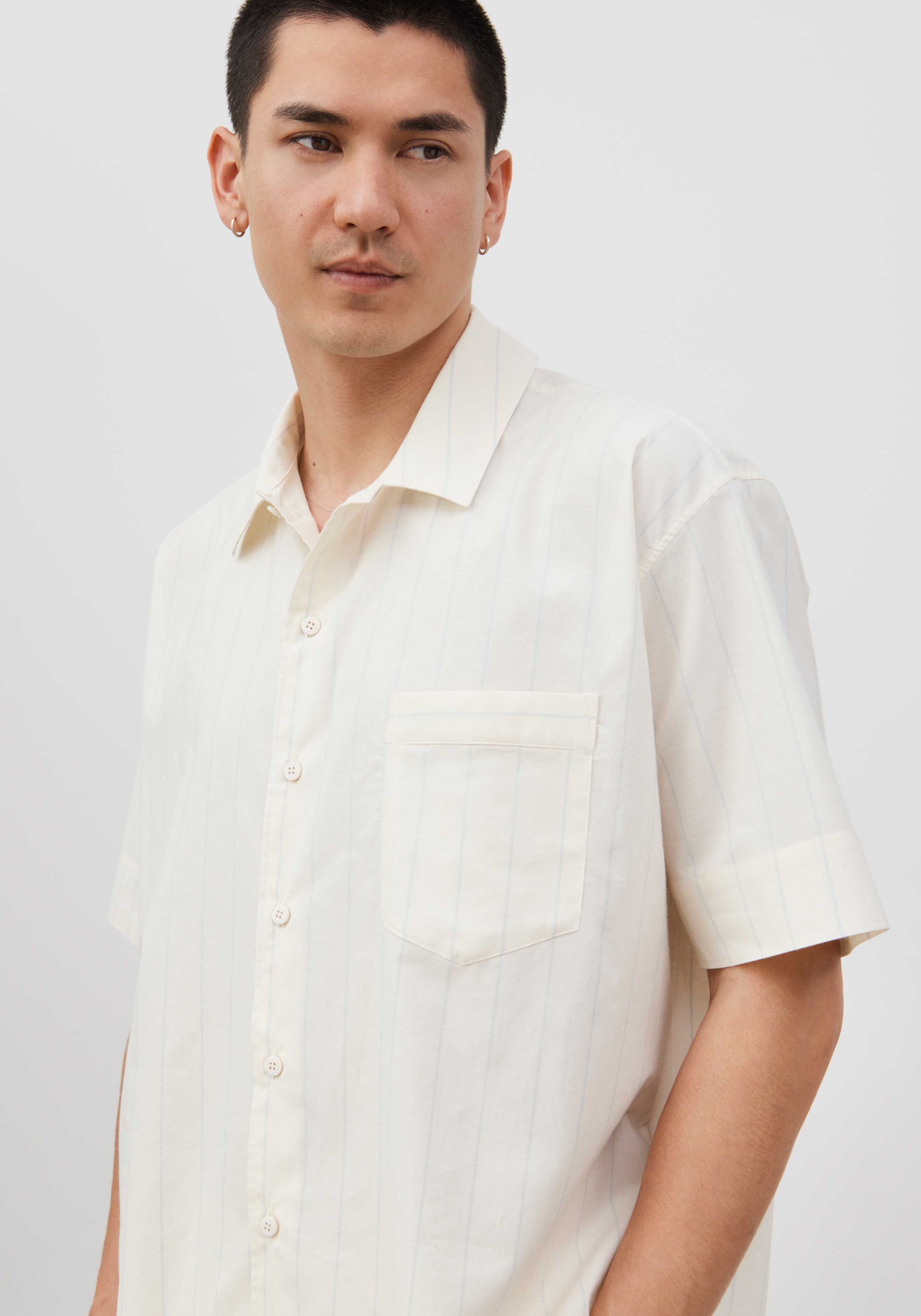 Lavie Kurzarmhemd John Striped Undyed/Sky