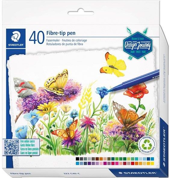 Staedtler - Triplus Color - Viltstiften - Set van 40 Kleuren - Ergonomische Grip