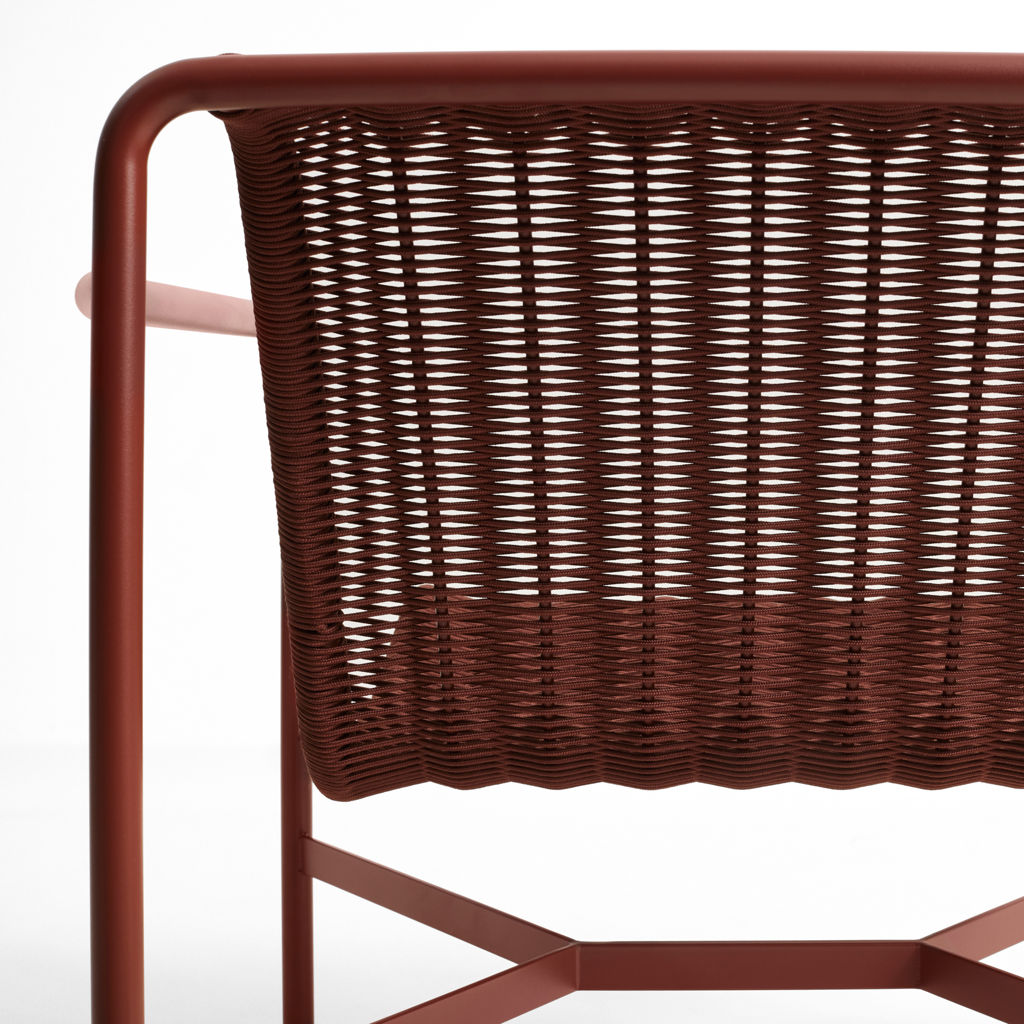 Loungestoel Palissade Cord laag rood