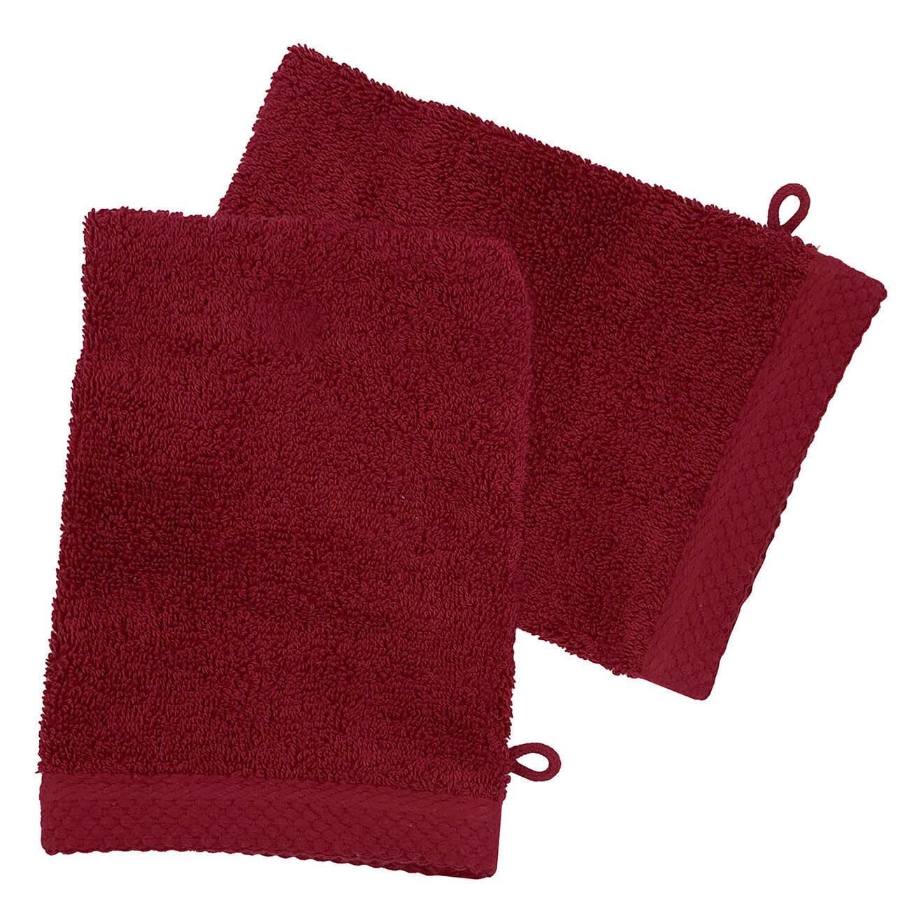 Soft by Perle de Coton 2 Gants de toilette cerise - 16x21 cm