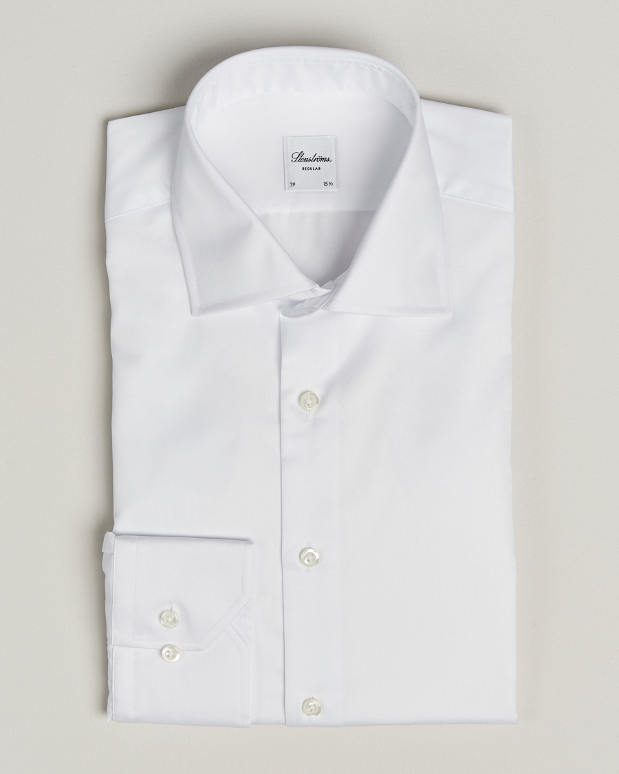 Stenströms Regular Fit Cotton Twill Shirt White