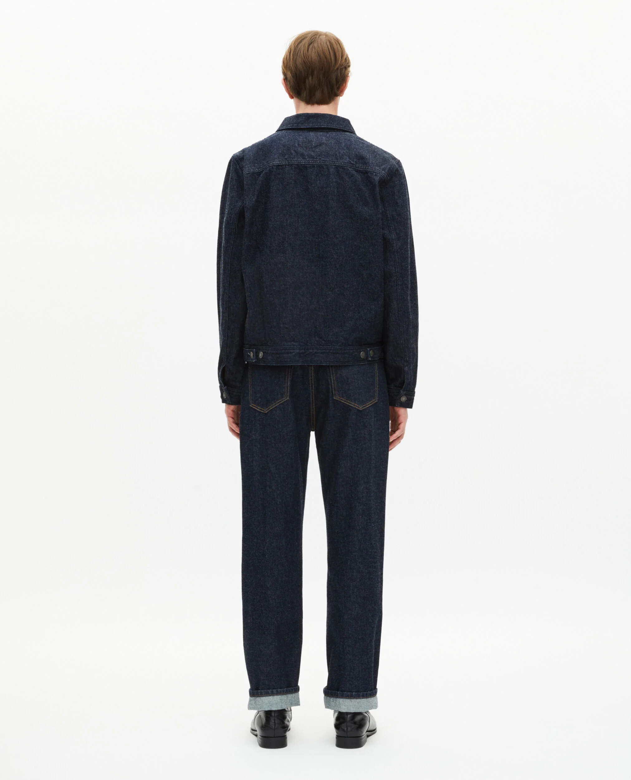 Blouson en denim bleu foncé