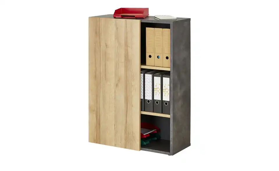 Aktenschrank Chiemsee 110 cm Steingrau, Eiche (Nachbildung)