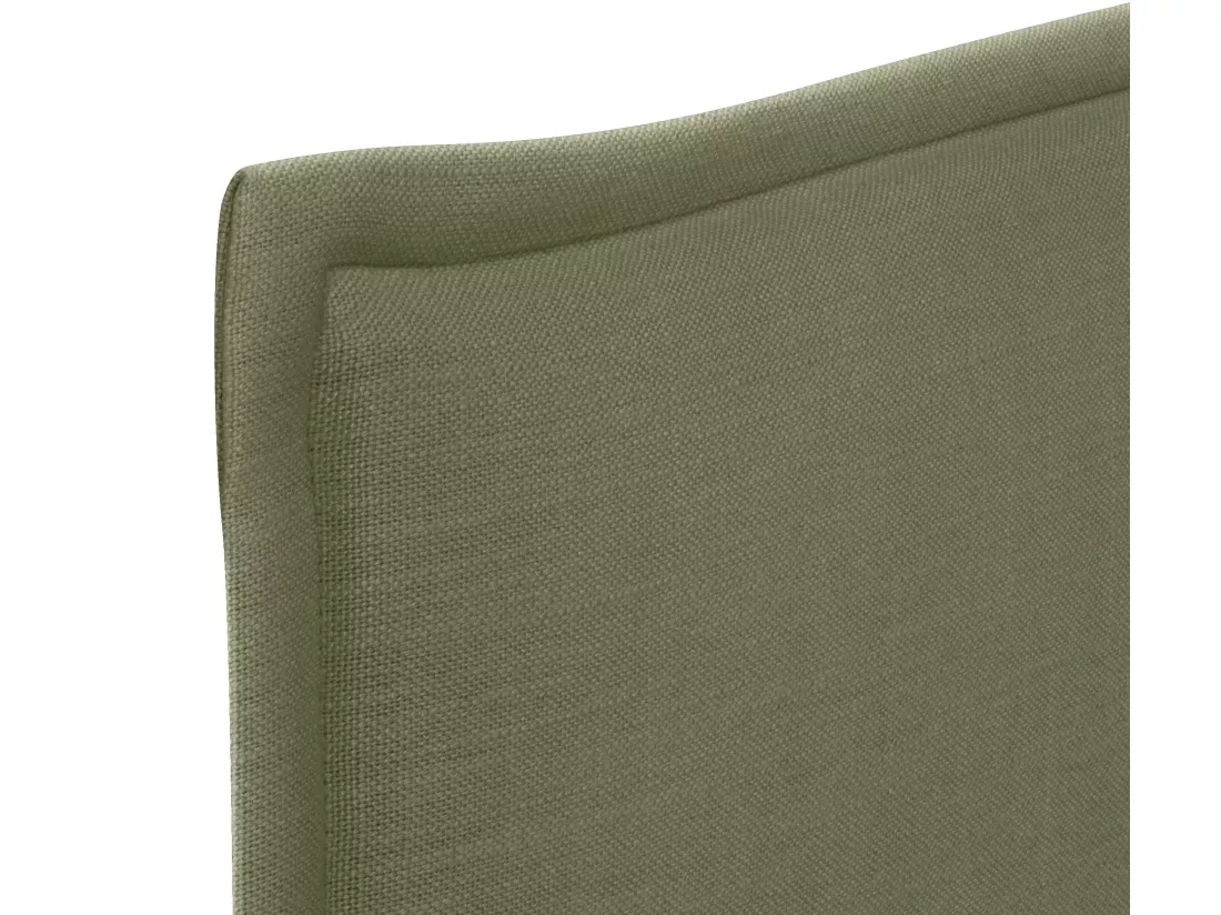 DHOME Tête de lit en lin naturel lisse avec garniture 160x105cm avec pieds Lits 150/160 - Vert