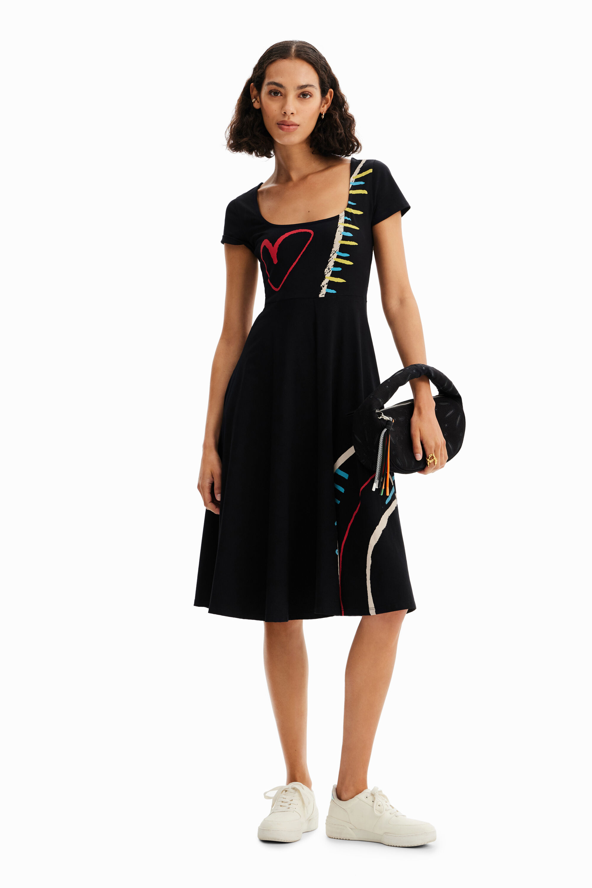 Robe évasée maille arty
