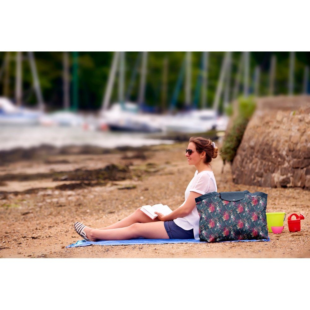 Grand Sac Cabas En Tissu Tropical Fire