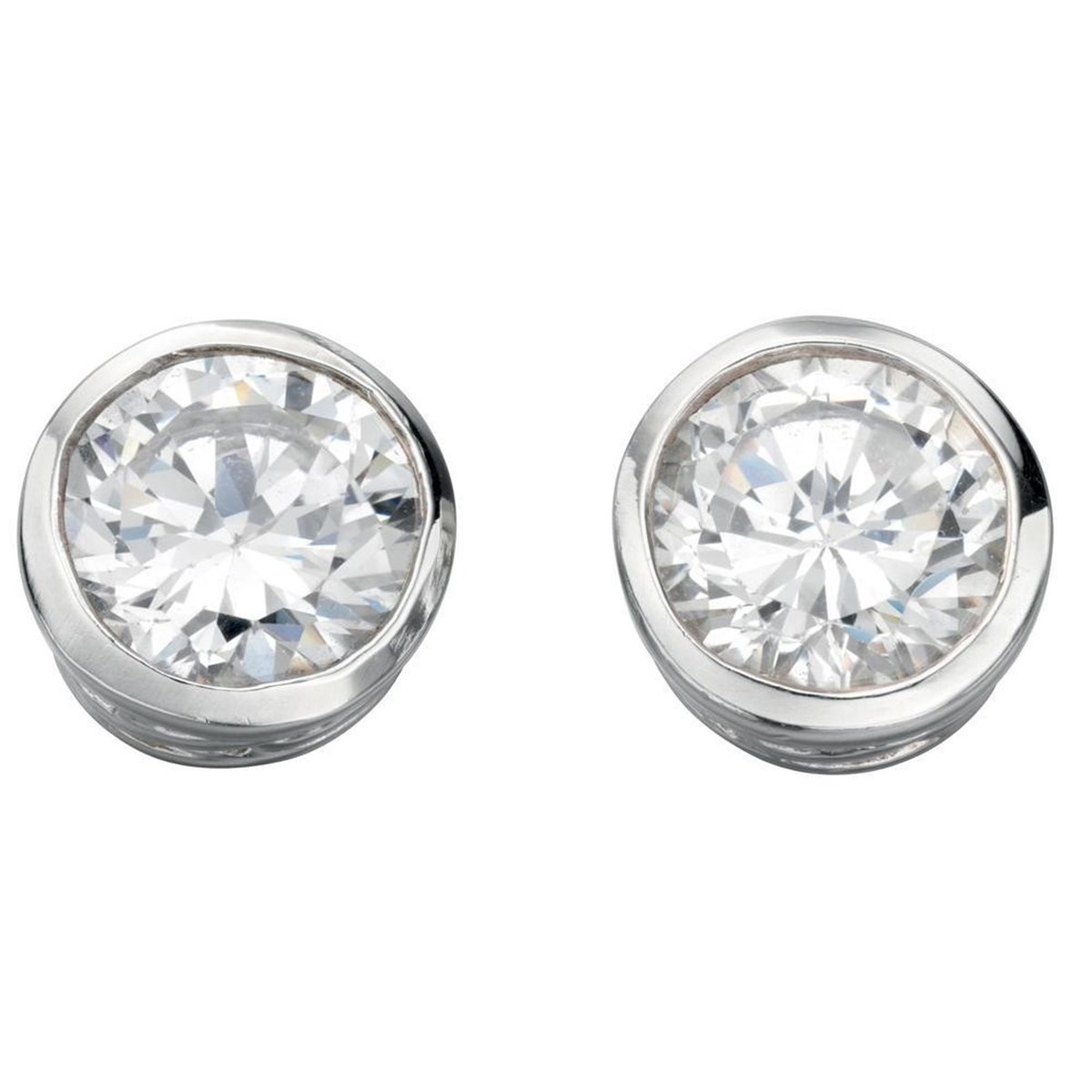 Boucle d'oreille zirconia en argent 925/1000