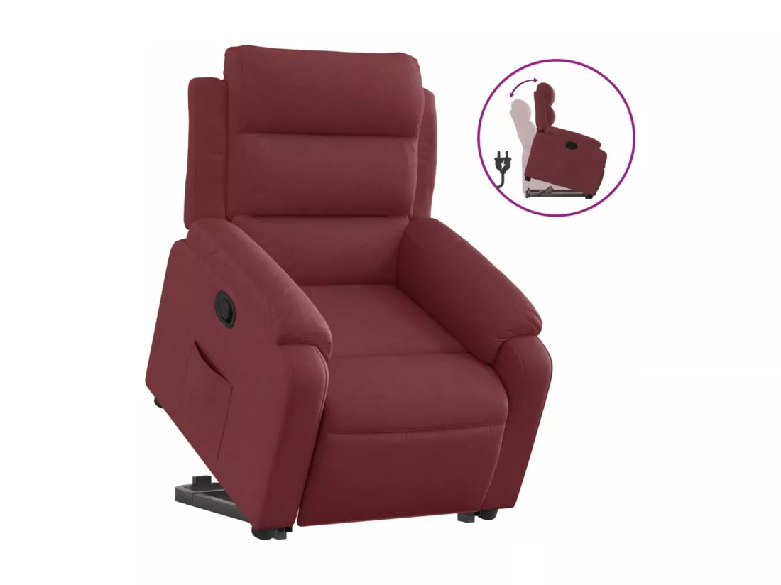 Fauteuil inclinable rouge bordeaux tissu