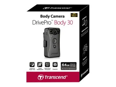Transcend DrivePro Body 30 - Videokamera - 1080p / 30 fps - flash 64 GB - intern flash hukommelse - Wireless LAN, Bluetooth