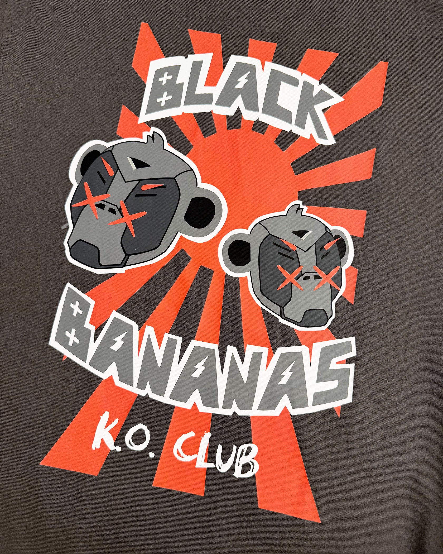 Black Bananas KO Club T-Shirt Kids Donkergrijs