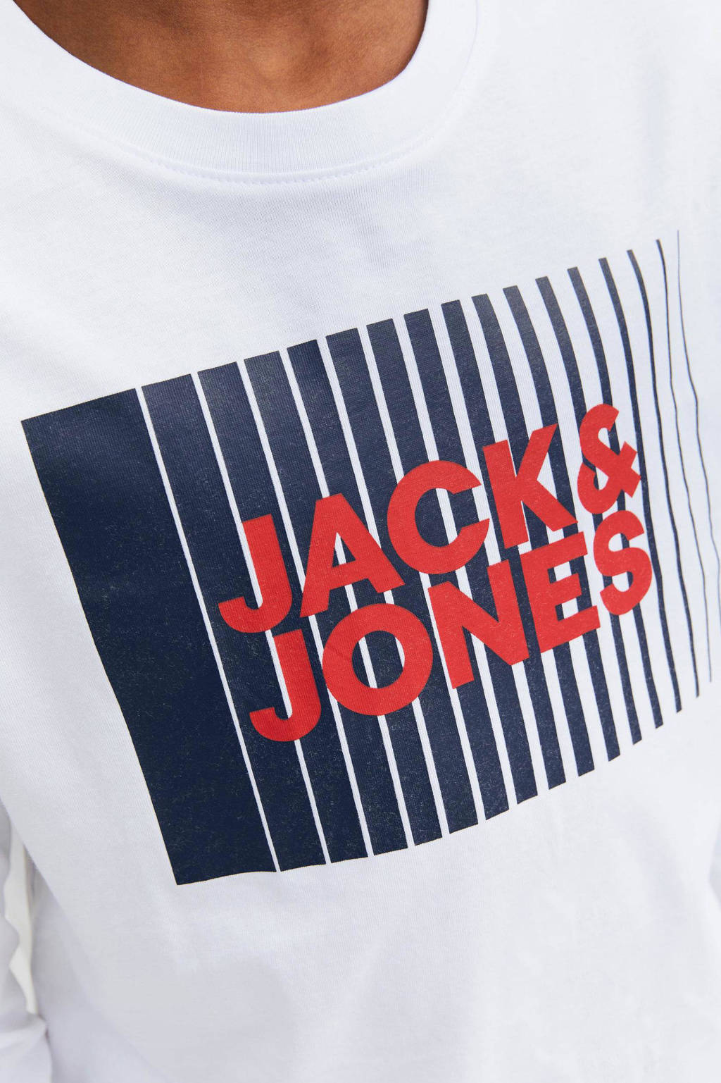 JACK & JONES longsleeve JJECORP van katoen wit