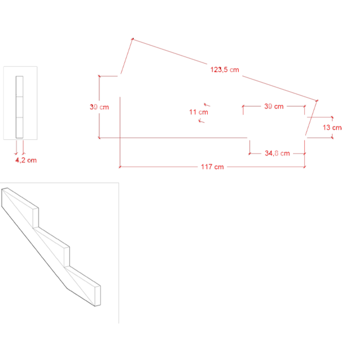 XL Trapboom 3 treden – geïmpregneerd hout – buitentrap, tuintrap, terrastrap