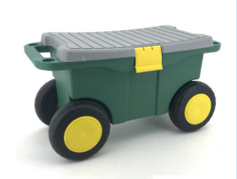 (55x26.5cm) Garten Sitzbox mit Rollen Werkzeug Wagen Rollsitz Aufbewahrungs Gartenwagen