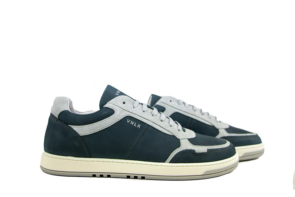 Van Lier Sneaker Miami Grijs Blauw Nubuck