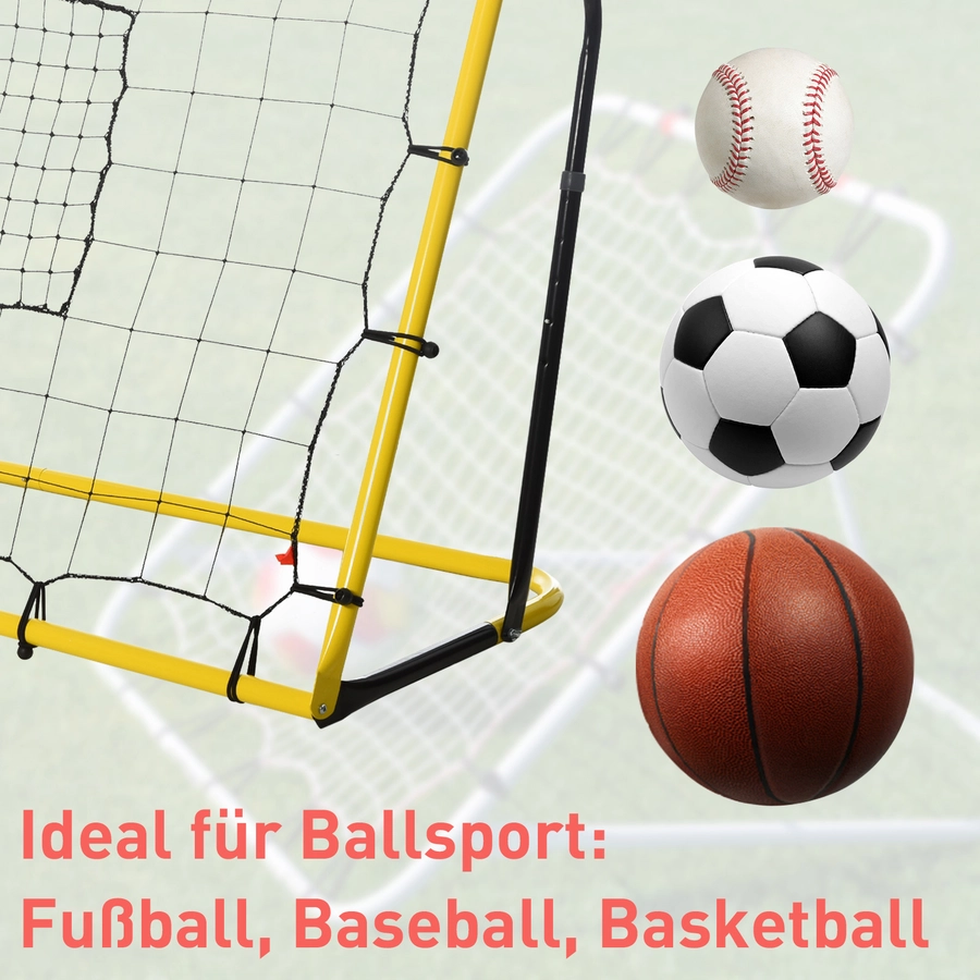 HOMCOM Fußballnetz für mehrere Ballsportarten gelb, schwarz