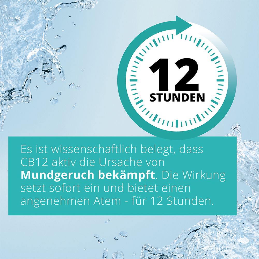CB12 Mundspülung Mild: Mundwasser mit Zinkacetat & Chlorhexidin, gegen schlechten Atem & Mundgeruch