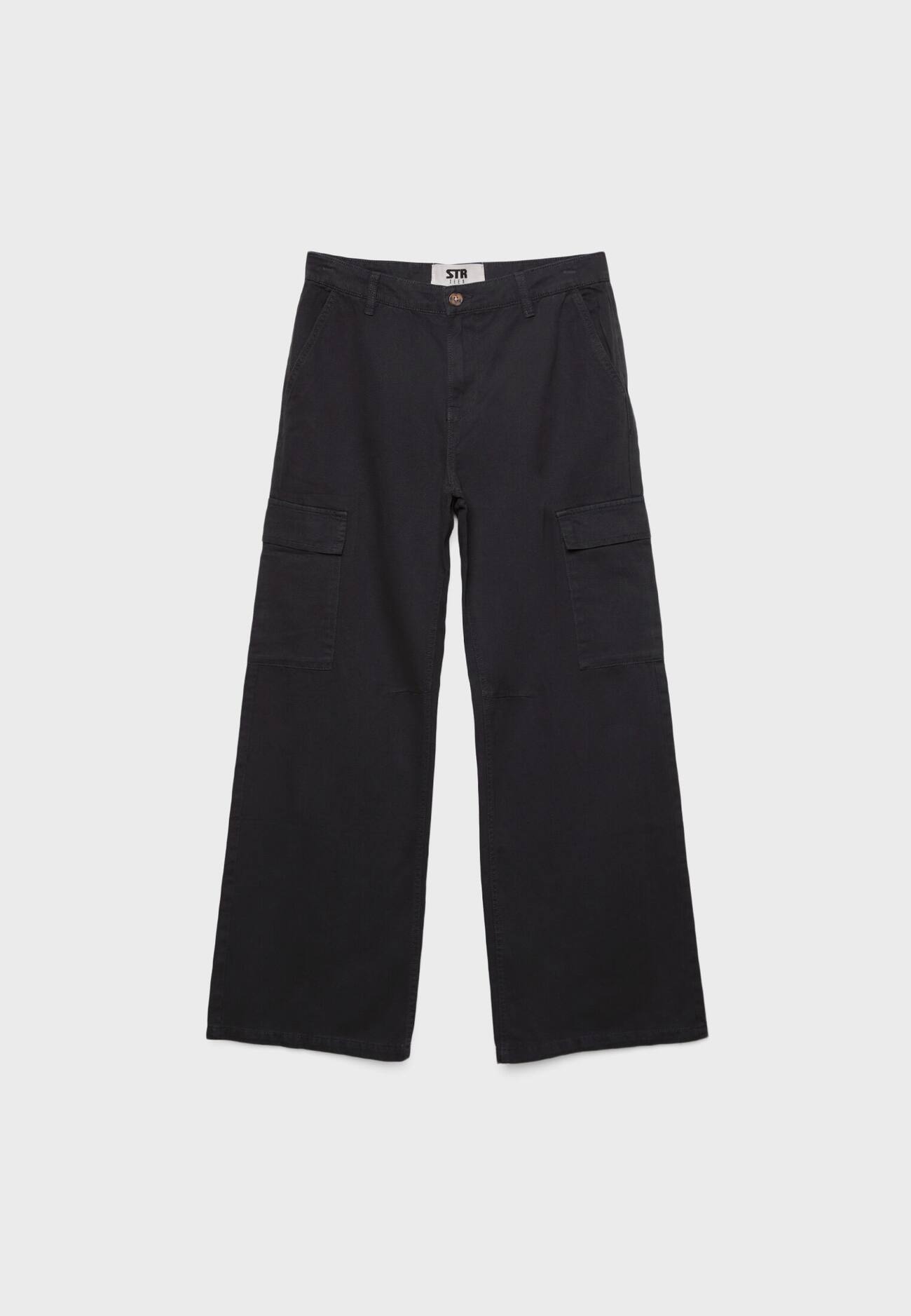 Calça cargo de perna reta ajustável