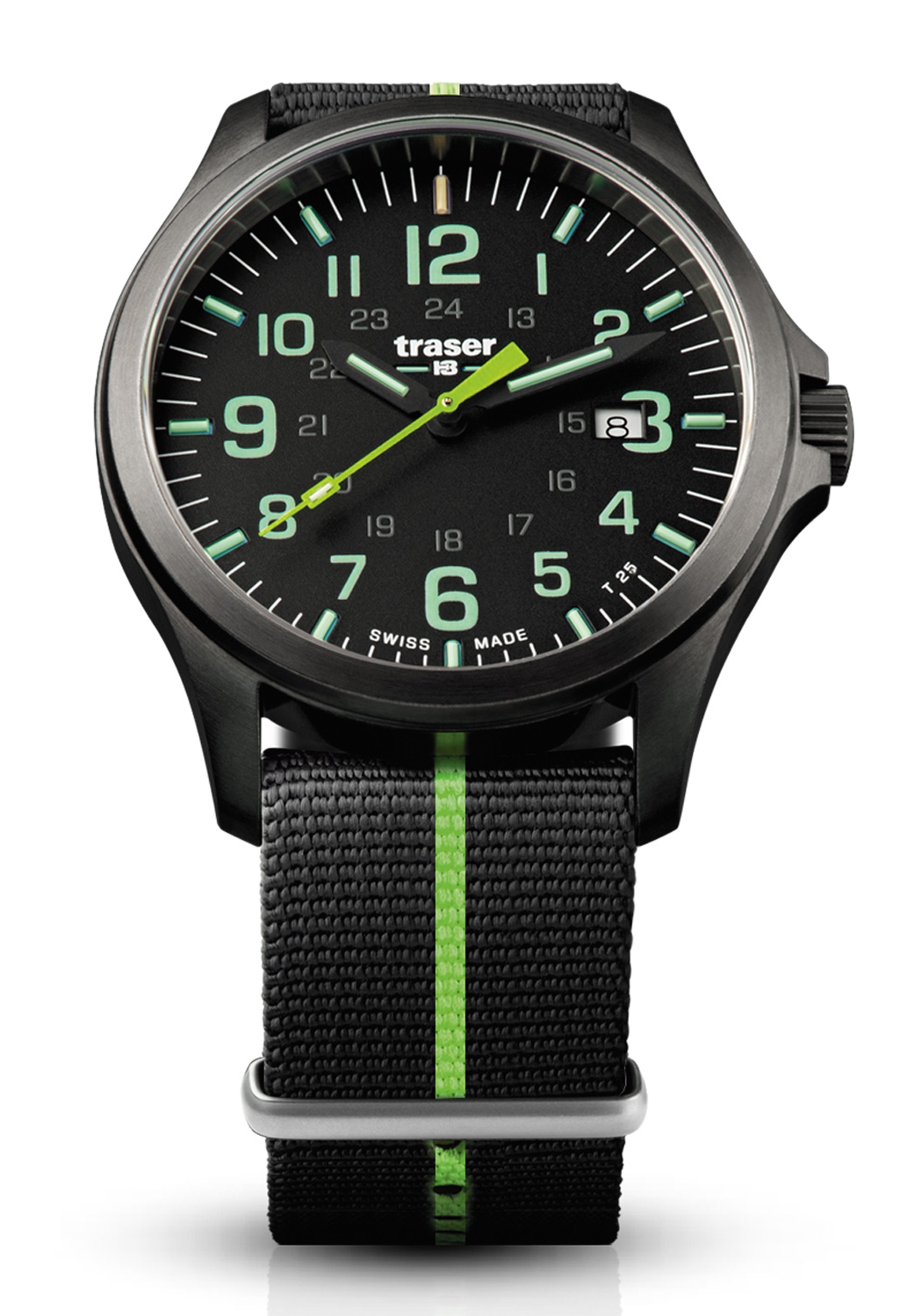 Traser Officer Pro Gunmetal Black/Lime Militäruhr 107426