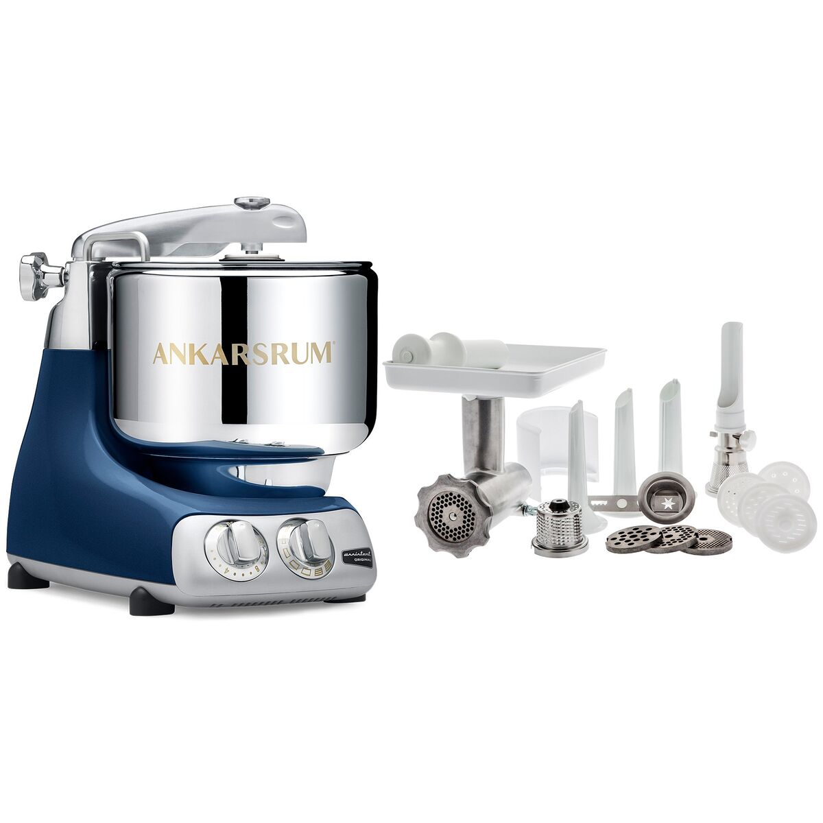 Assistent AKM 6230 Kjøkkenmaskin + Komplett Kjøtthakker, Ocean Blue
