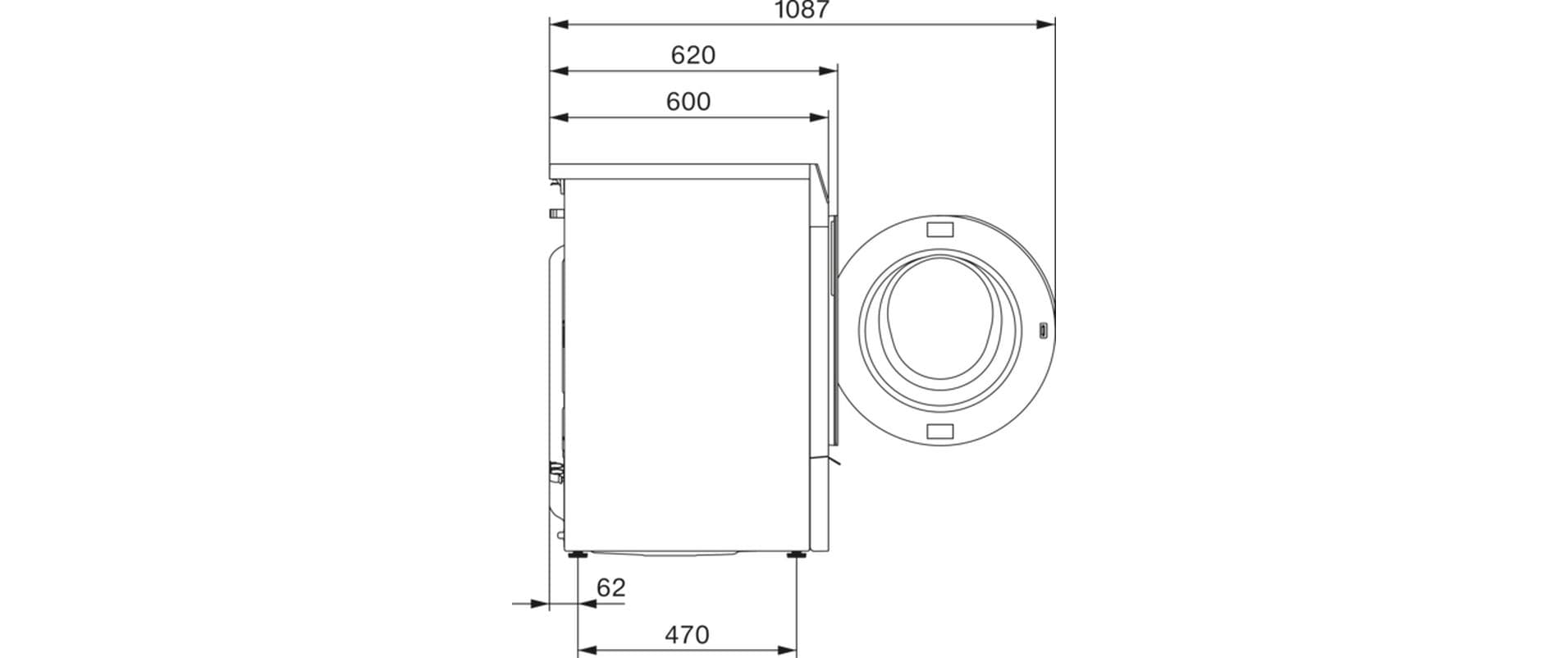 Waschmaschine WQ 100-10 CH Rechts<br>Frontlader mit 9 kg Ladekapazität